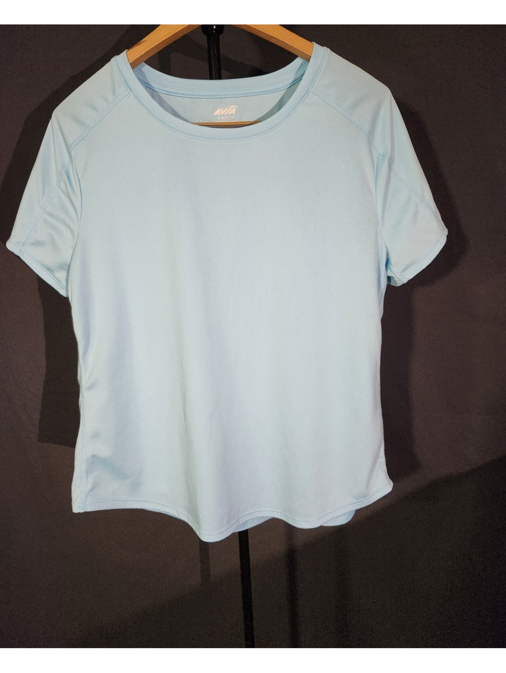Avia Women’s Activewear Breathable Mesh Raglan Short Sleeve Blue XL 0136